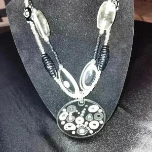 Black and white statement necklace